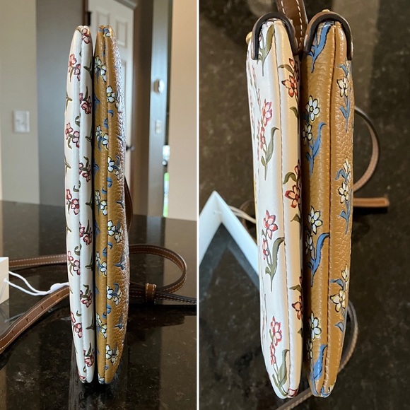 New Tory Burch Perry Bombé Printed Double-Zip Mini Bag, Floral Crossbody Purse - Picture 16 of 16